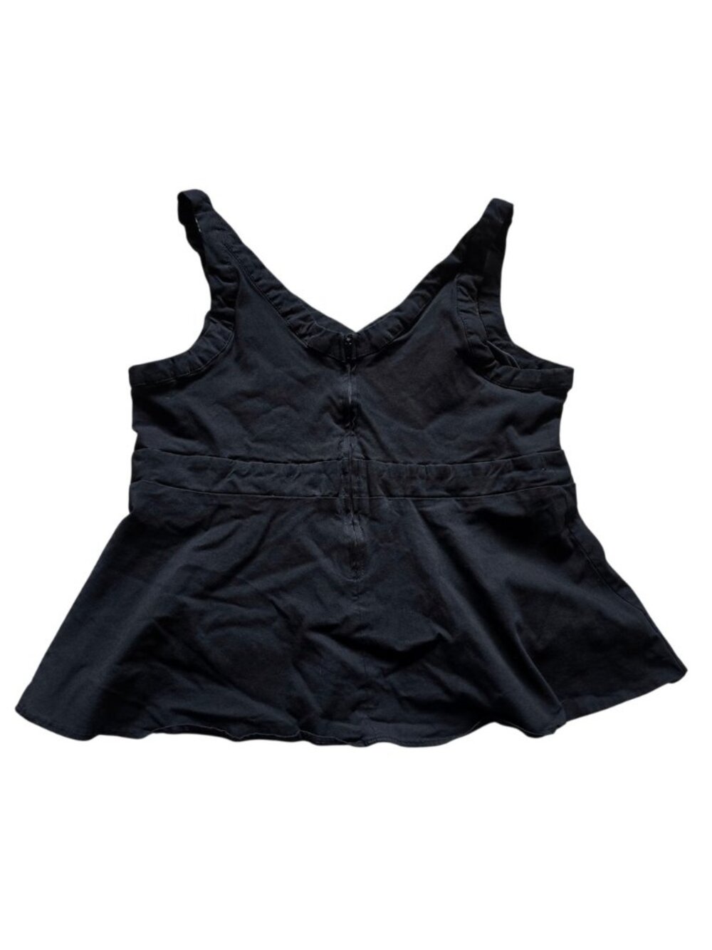 Black Cropped Tank Top Sz 1 - Picture 2 of 6